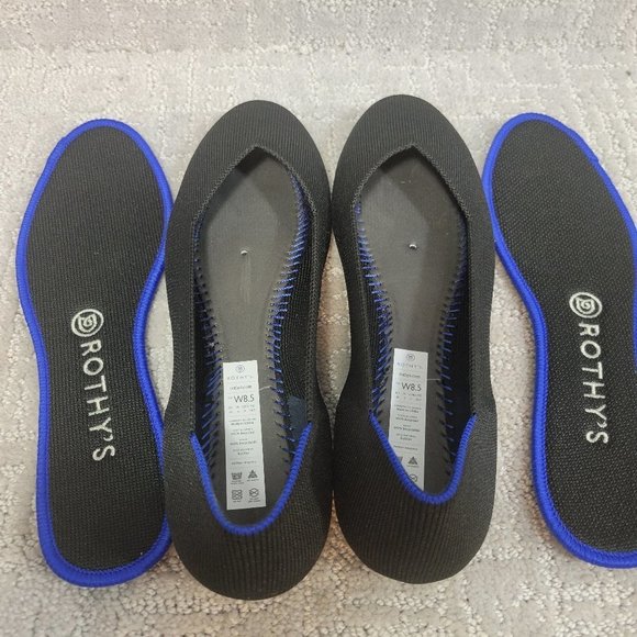 ROTHY’S Women's Size 8.5, 10.5 Black Solid Classic Round Toe Slip On Flat - Picture 7 of 12